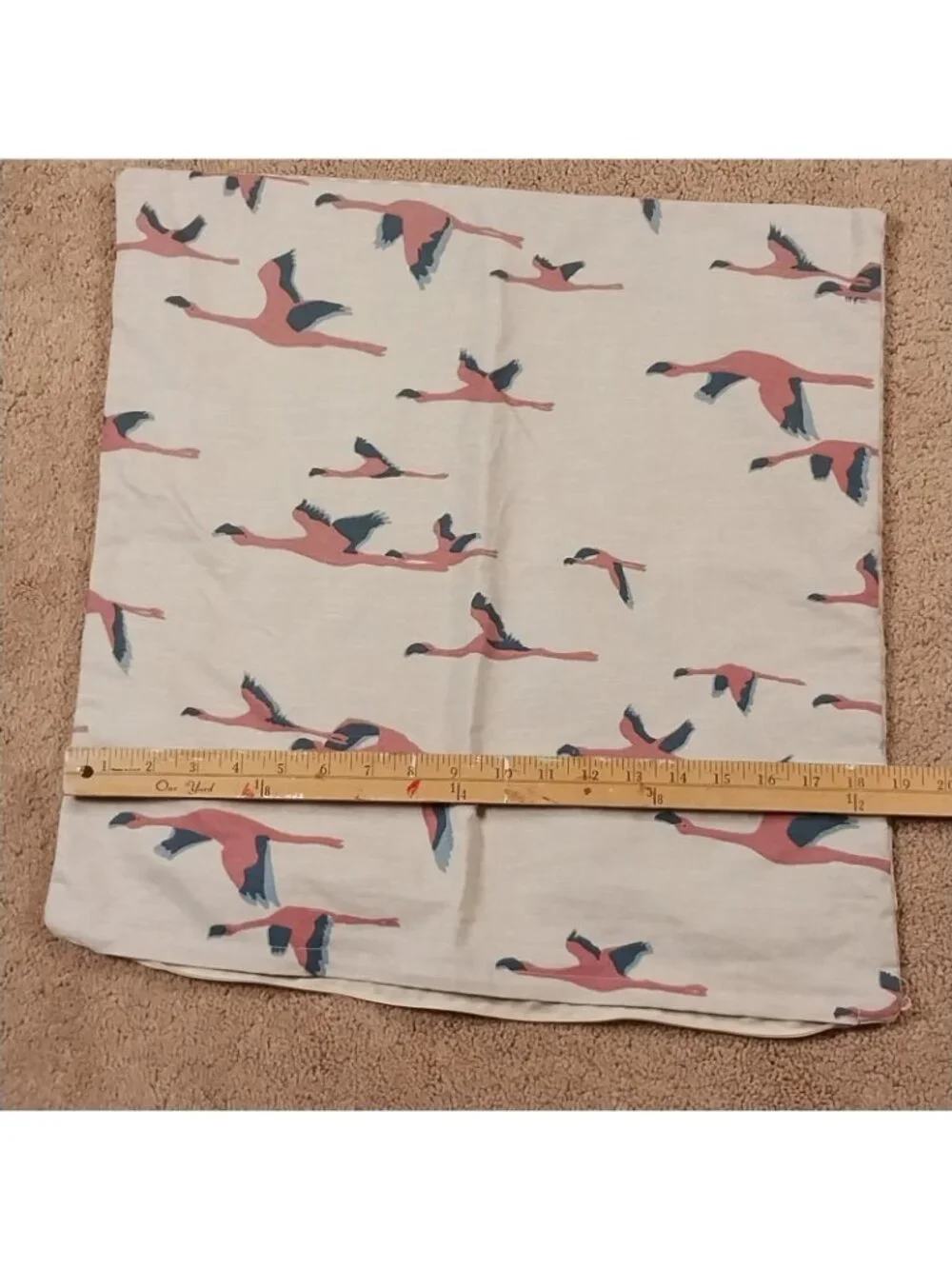 IKEA MAJBRITT Flying Flamingos Birds Print Accent Pillow Cushion Cover 20